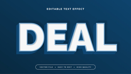 Poster - Blue and white deal 3d editable text effect - font style