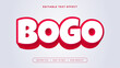 Red and white bogo 3d editable text effect - font style