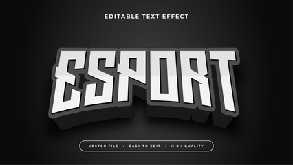 Poster - White and black esport 3d editable text effect - font style