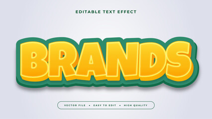 Poster - White green and yellow brands 3d editable text effect - font style