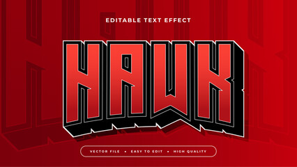 Red and black hawk 3d editable text effect - font style