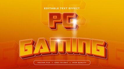 Poster - Orange red and yellow PC gaming 3d editable text effect - font style