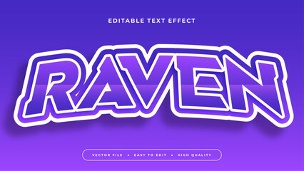 Poster - White and purple violet raven 3d editable text effect - font style