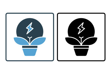 Poster - bioenergy icon. icon related with energy and technological development . solid icon style. Simple vector design editable