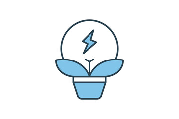Poster - bioenergy icon. icon related with energy and technological development . flat line icon style. Simple vector design editable