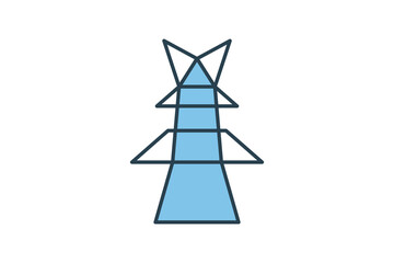 Poster - energy grid icon. icon related with energy and technological development . flat line icon style. Simple vector design editable