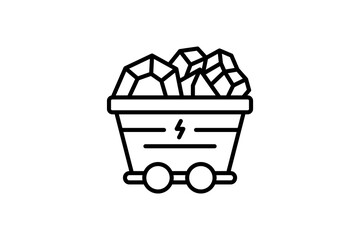 Poster - coal icon. icon related with energy and technological development . line icon style. Simple vector design editable