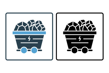 Poster - coal icon. icon related with energy and technological development . solid icon style. Simple vector design editable