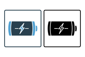 Poster - energy storage icon. icon related with energy and technological development . solid icon style. Simple vector design editable