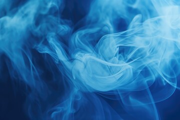 Poster - Close up of blue smoke on a black background. Versatile image for various design projects