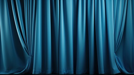 Poster - Blue stage curtain background