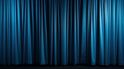 Poster - Blue stage curtain background