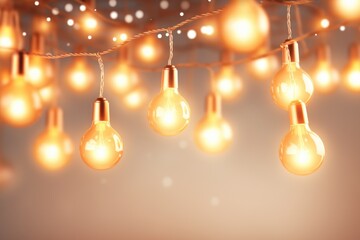 Poster - A bunch of light bulbs hanging from a string. Perfect for adding a touch of creativity and brightness to any space