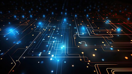Aufkleber - Circuit line technology background. Concept technology, innovation, big data, Ai, network, business, modern