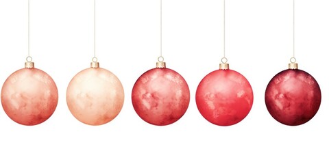 Aufkleber - A row of Christmas ornaments hanging from strings. Perfect for holiday decorations