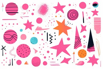Poster - A collection of various shapes and sizes arranged on a white background. Versatile image suitable for a range of creative projects