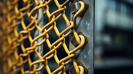 Poster - A detailed view of a chain link fence. Suitable for various purposes