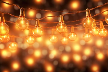 Poster - A bunch of light bulbs hanging from a string. Perfect for adding a unique touch to any space