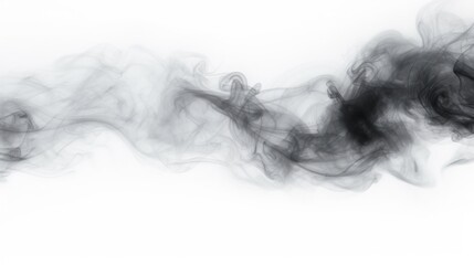 Poster - Black and white photo of smoke on a white background. Suitable for various design projects
