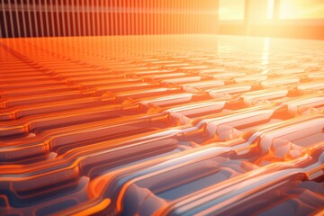 Poster - Luggage sitting on a conveyor belt. Suitable for travel and transportation concepts