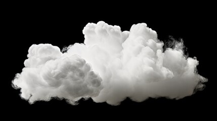 Aufkleber - White smoke cloud on a black background. Versatile image suitable for various design projects