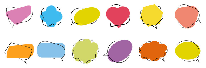 Wall Mural - bubble speech vector set. speech bubbles vector element isolated on transparent background.