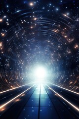Leinwandbilder - A tunnel with a bright light at the end. Ideal for illustrating hope, new beginnings, or finding the way forward
