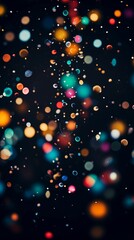 Wall Mural - Bright colorful glittering lights and swirling confetti bokeh background for smartphone, tiktok, instastory