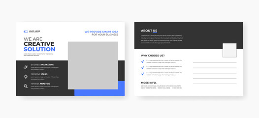 Wall Mural - Corporate business postcard design template. minimal modern print-ready postcard design, 