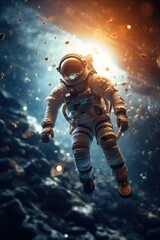 Wall Mural - an astronaut floating in space