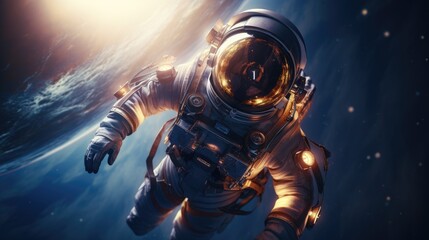 Wall Mural - an astronaut floating in space