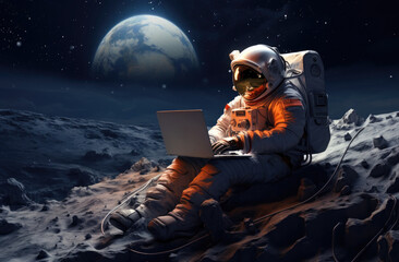an astronaut floating in space