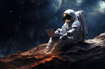 Wall Mural - an astronaut floating in space