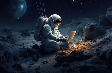 Wall Mural - an astronaut floating in space