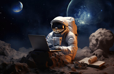 Wall Mural - an astronaut floating in space