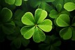 Irish charm St Patricks Day background featuring green clover leaves