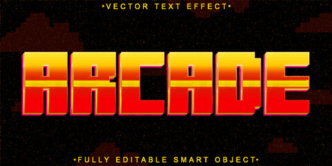 Poster - Orange Arcade Vector Fully Editable Smart Object Text Effect