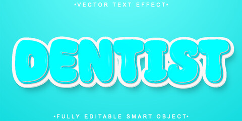 Poster - White Turquoise Dentist Vector Fully Editable Smart Object Text Effect