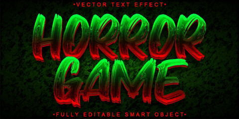 Poster - Horror Game Vector Fully Editable Smart Object Text Effect