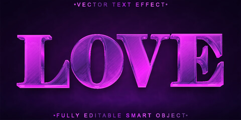 Poster - Purple Elegant Love Vector Fully Editable Smart Object Text Effect