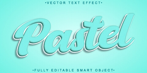 Poster - Pastel Turquoise Vector Fully Editable Smart Object Text Effect