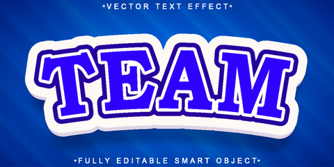 Poster - Blue Team Vector Fully Editable Smart Object Text Effect