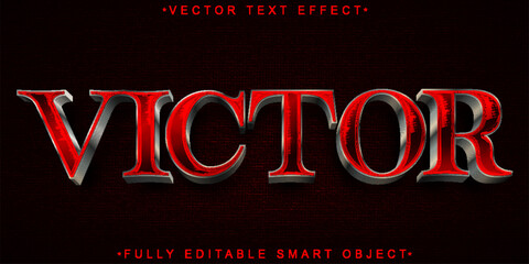 Poster - Red Shiny Victor Vector Fully Editable Smart Object Text Effect