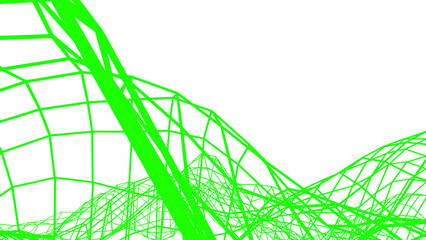 Poster - Green grid structure on a white or transparent background.