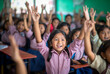© ArtCookStudio - children are raising their hands in a classroom
