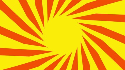 Poster - Yellow-orange circular dynamic gyre. Screensaver or background for intro. Footage animation.