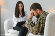 Psychologist supporting military officer in office
