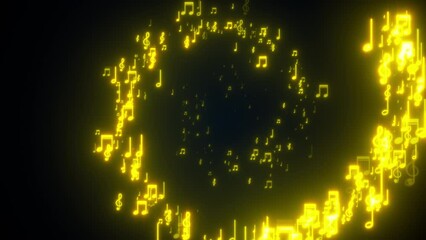 Poster - Golden musical notes. Computer generated 3d render