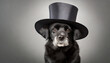 older dog in a top hat