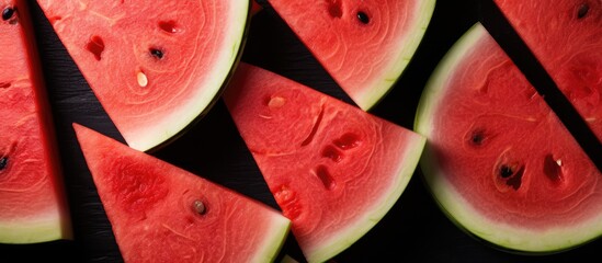 Poster - Freshly cut watermelon slices.